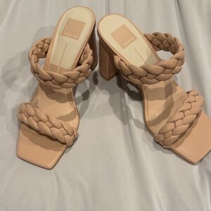 Dolce Vita Nude Braided Heeled Sandals Size 9 NEW WITHOUT BOX